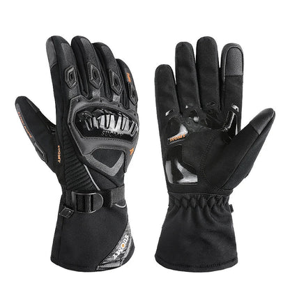 Black windproof waterproof touch screen motorcycle gloves with knuckle armor BikerZoneZ on Tampa Home & Garden Store