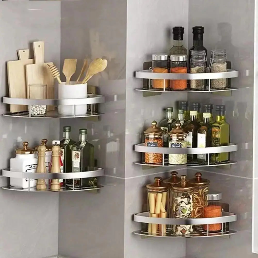 Stainless steel tension shower caddy corner shelf organizer Moktan Sabai 2-pack for bathroom on Tampa Home & Garden Store