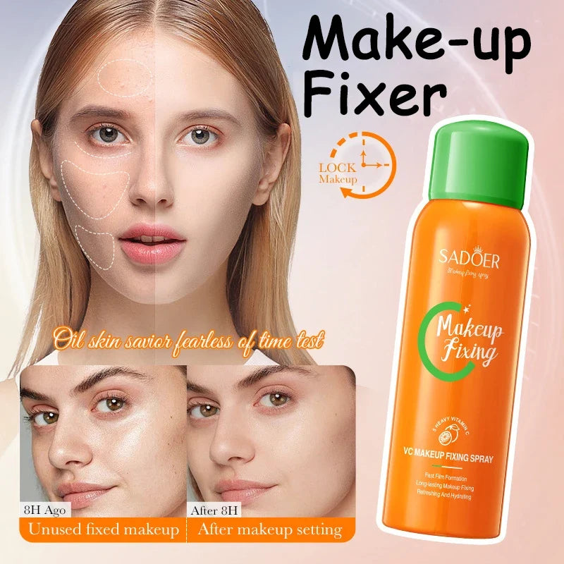 Silcy Skin Makeup Fixer Spray, orange bottle with green cap, matte setting spray 150ml on Tampa Home & Garden Store