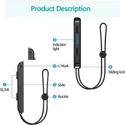 GAMINJA 2Pcs Switch Joy-Con wrist straps, black nylon lanyards, aluminum buckle FLIPSTYLEZLLC on Tampa Home & Garden Store
