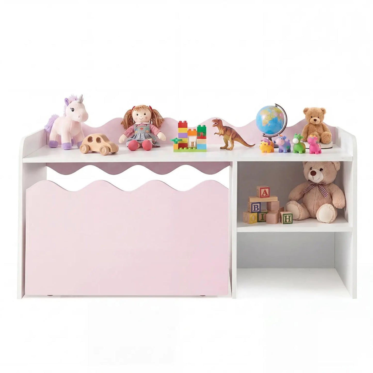 Scalloped Kids Bookshelf and Toy Storage