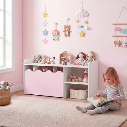 Scalloped Kids Bookshelf and Toy Storage
