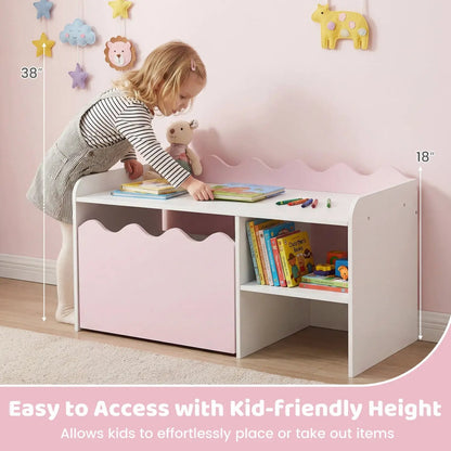 Scalloped Kids Bookshelf and Toy Storage