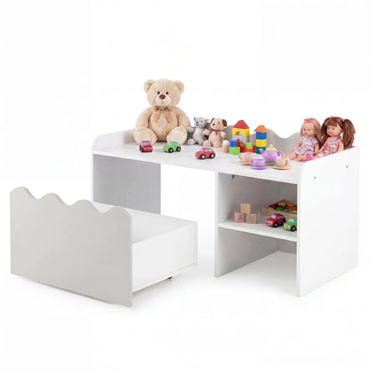 Scalloped Kids Bookshelf and Toy Storage