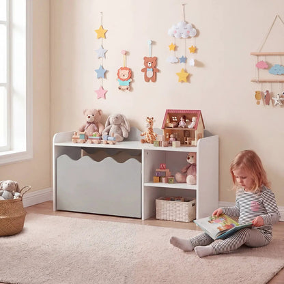 Scalloped Kids Bookshelf and Toy Storage