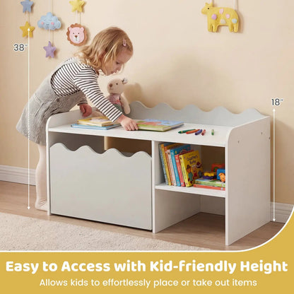 Scalloped Kids Bookshelf and Toy Storage