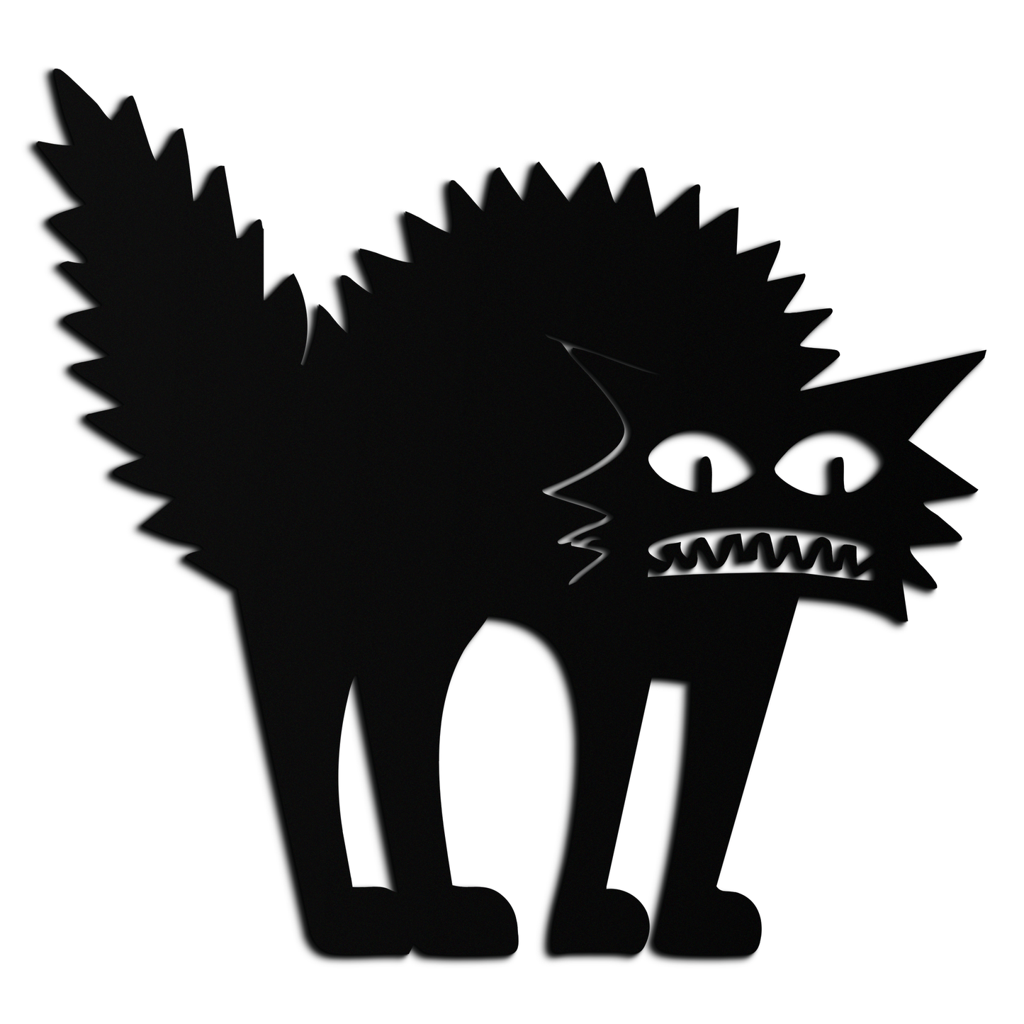 Scared Cat Silhouette Metal Wall Art – Modern Black Cat Halloween Home Decor- KAF524 - Tampa Home & Garden Store