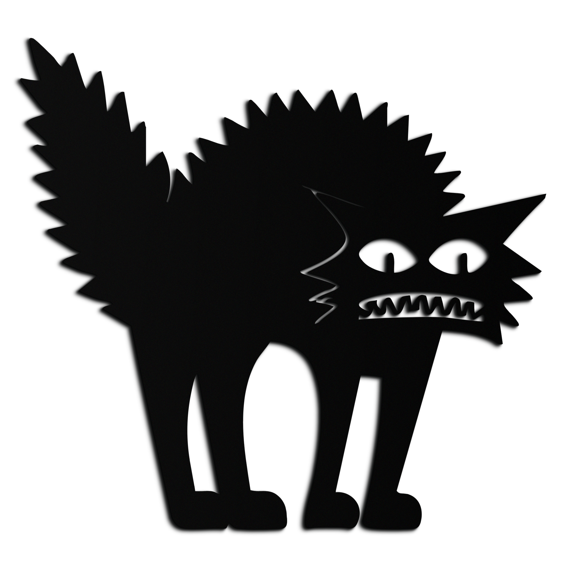Scared Cat Silhouette Metal Wall Art – Modern Black Cat Halloween Home Decor- KAF524 - Tampa Home & Garden Store