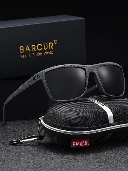BARCUR polarized sunglasses with gray frame and dark lenses on Tampa Home & Garden Store