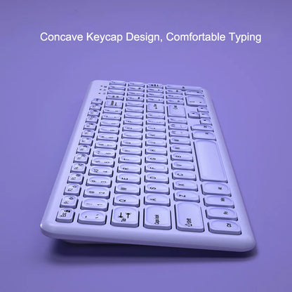Purple wireless keyboard with concave keycaps and slim, ergonomic design on Tampa Home & Garden Store