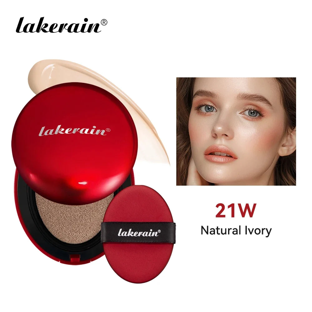 Cushion foundation compact by Lakerain in shade 21W Natural Ivory with red case and puff on Tampa Home & Garden Store