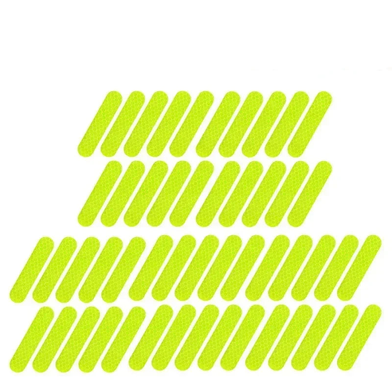 All Gear reflective stickers for night safety; yellow rounded-rectangle decals in rows on Tampa Home & Garden Store