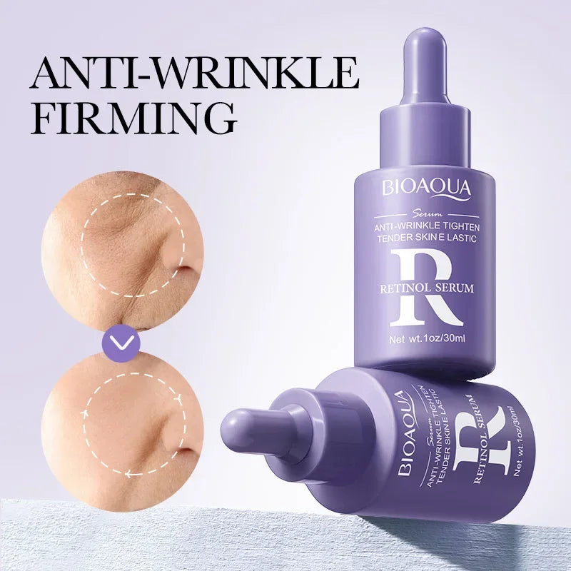 BioAQUA Retinol Serum purple dropper bottles, anti-wrinkle facial serum, 2 bottles on Tampa Home & Garden Store