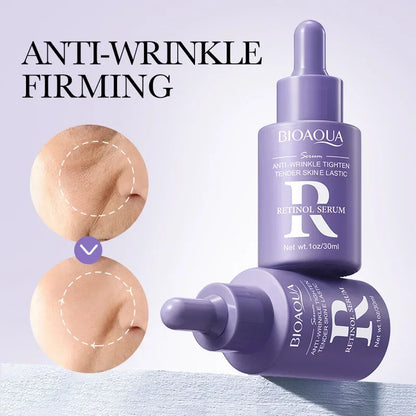 BioAQUA Retinol Serum purple dropper bottles, anti-wrinkle facial serum, 2 bottles on Tampa Home & Garden Store