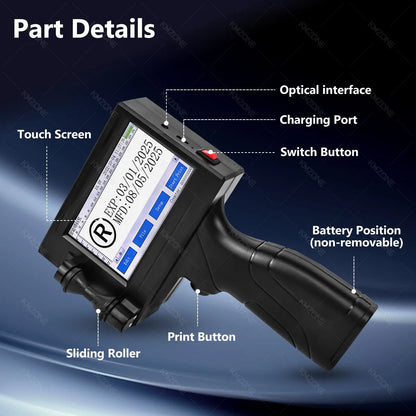 Portable handheld inkjet printer TIJ coding machine with touch screen black UpTrend Deals on Tampa Home & Garden Store