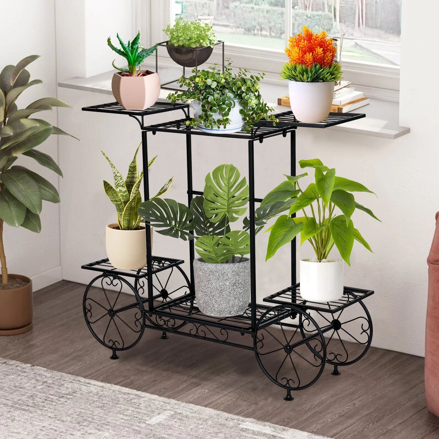 Six Tier Metal Planter Stand and Display Rack