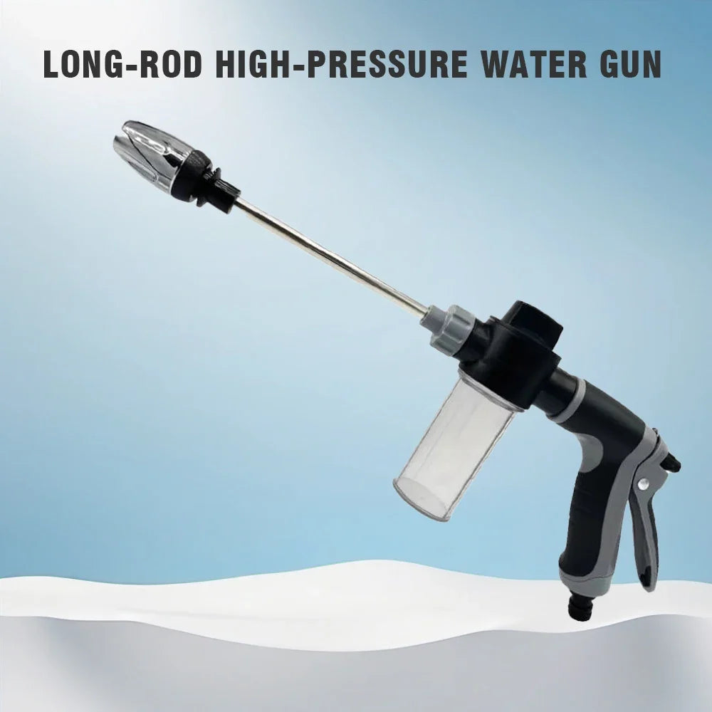 High-Pressure Water Gun with Foam Bottle, long-rod black spray gun by UpTrend Deals on Tampa Home & Garden Store