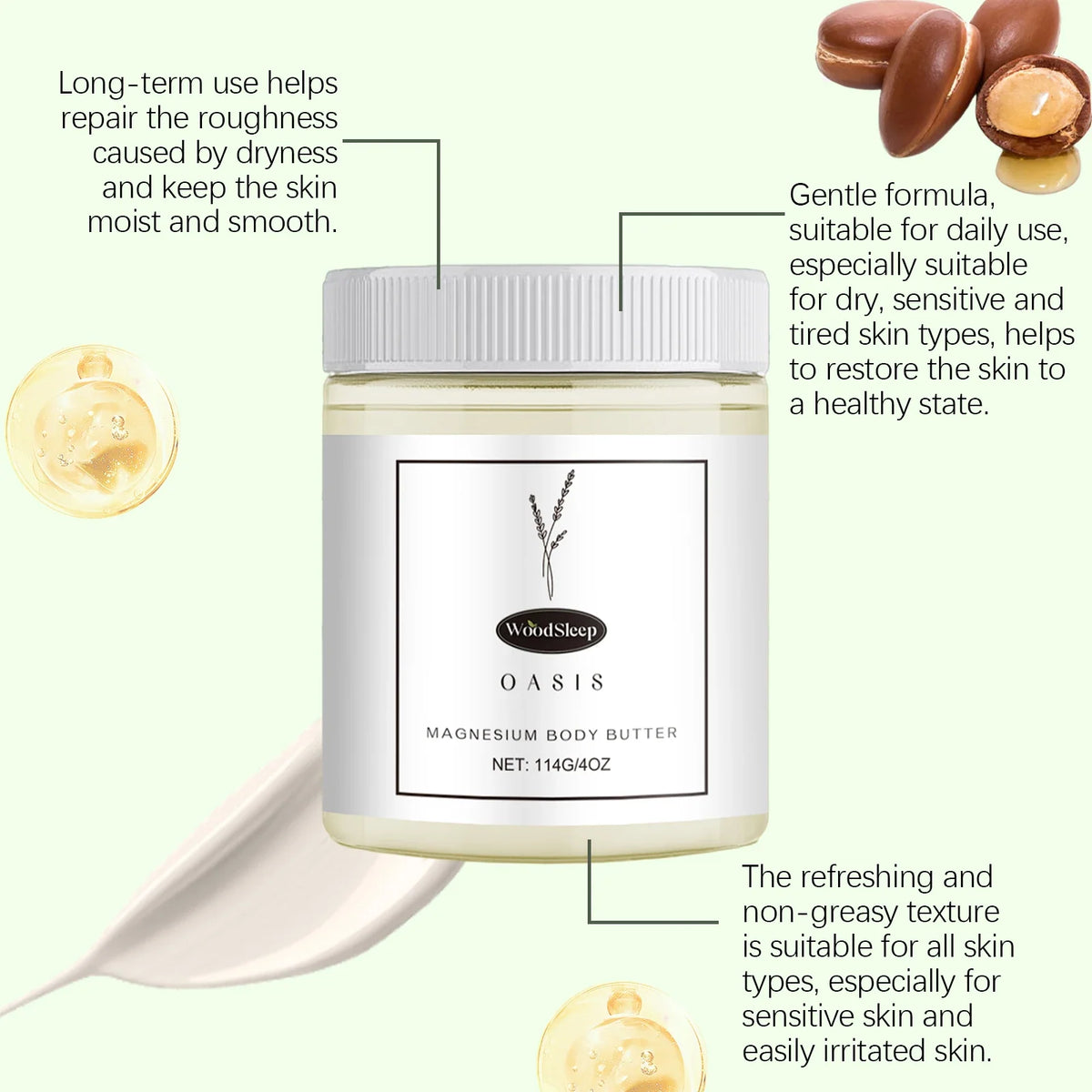 Silcy Skin Magnesium Body Butter, overnight moisturizer with shea butter on Tampa Home & Garden Store