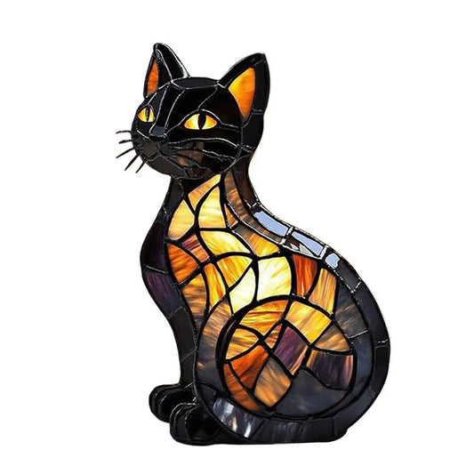 LED 3D Cute Corgi Pug Cat Night Light Magic Colorful Resin Table Lamp Decor