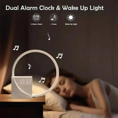 Perfecsy circular alarm clock night light lamp with 3level dimmable touch phone charging on Tampa Home & Garden Store
