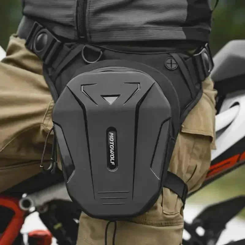 Motorcycle leg-side hard shell fanny pack black gray by BikerZoneZ on Tampa Home & Garden Store