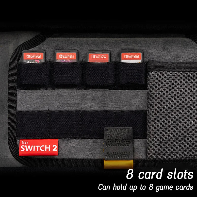 Savage Raven EDC case for Switch 2 in black with 8 slots holding up to 8 game cards on Tampa Home & Garden Store