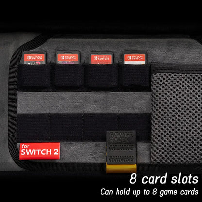 Savage Raven EDC case for Switch 2 in black with 8 slots holding up to 8 game cards on Tampa Home & Garden Store