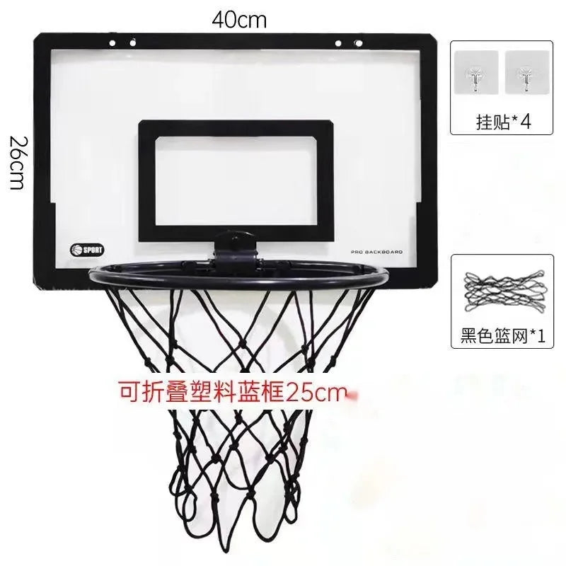 Portable mini basketball hoop kit with black backboard, foldable frame and 25cm hoop net on Tampa Home & Garden Store