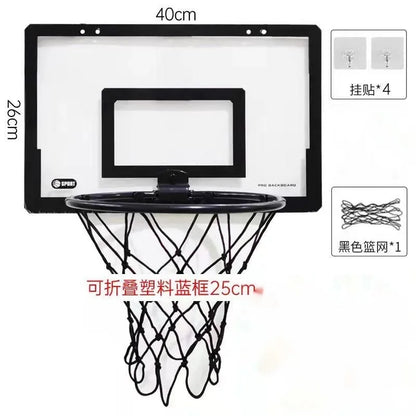 Portable mini basketball hoop kit with black backboard, foldable frame and 25cm hoop net on Tampa Home & Garden Store