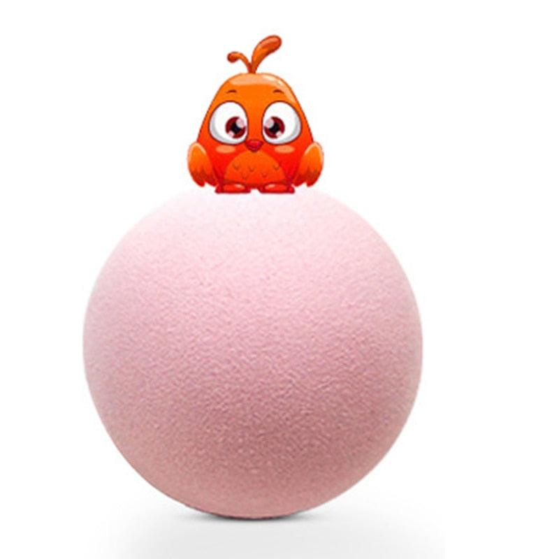 Cat toy ball pink fuzzy with orange chick topper Stevvex on Tampa Home & Garden Store