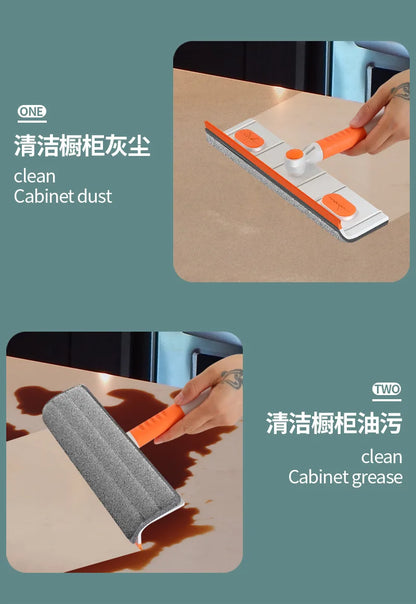 UpTrend Deals telescopic window cleaning mop with orange handle and microfiber squeegee head on Tampa Home & Garden Store