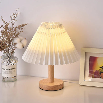 Nordic Pleated LED Table Lamp Foldable USB DIY Bedside Night Light Home Decor