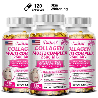 Three Daitea Collagen Multi Complex 2500 mg bottles, 120 capsules pink label on Tampa Home & Garden Store