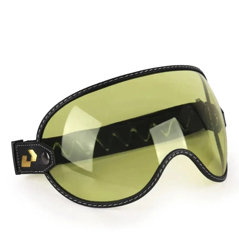 AeroShield goggles by BikerZoneZ with black stitched frame and yellow lens on Tampa Home & Garden Store