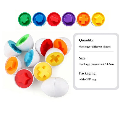 Montessori Smart Egg Shape Match Puzzle 6 eggs with shape cavities by FLIPSTYLEZLLC on Tampa Home & Garden Store