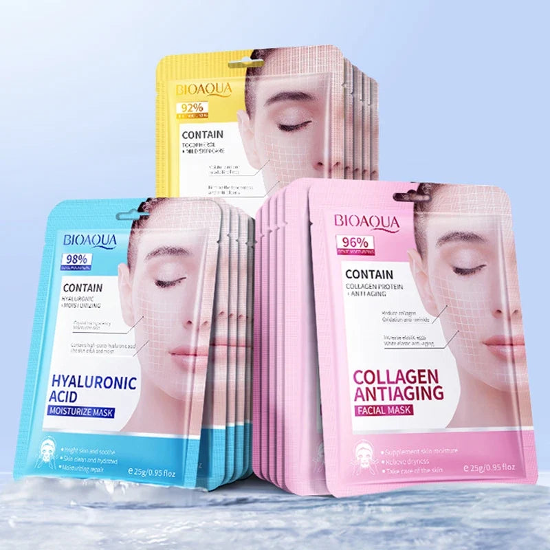 15pc BIOAQUA Retinol Collagen masks set Silcy Skin, blue-pink sachets, hydrating and firming on Tampa Home & Garden Store