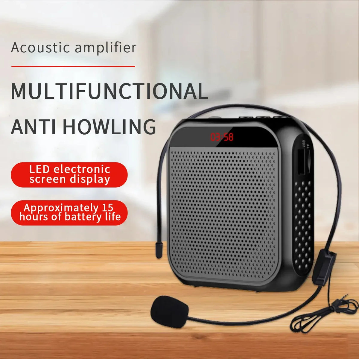 Portable microphone amplifier speaker black with LED display and headset mic, UpTrend Deals on Tampa Home & Garden Store