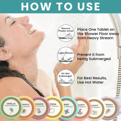 8-piece bath salt tablets set by Silcy Skin, natural relaxing tub salts with assorted scents on Tampa Home & Garden Store