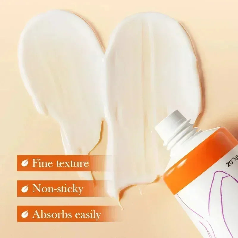 Silcy Skin pregnancy stretch marks cream in orange tube with white cream on peach background on Tampa Home & Garden Store
