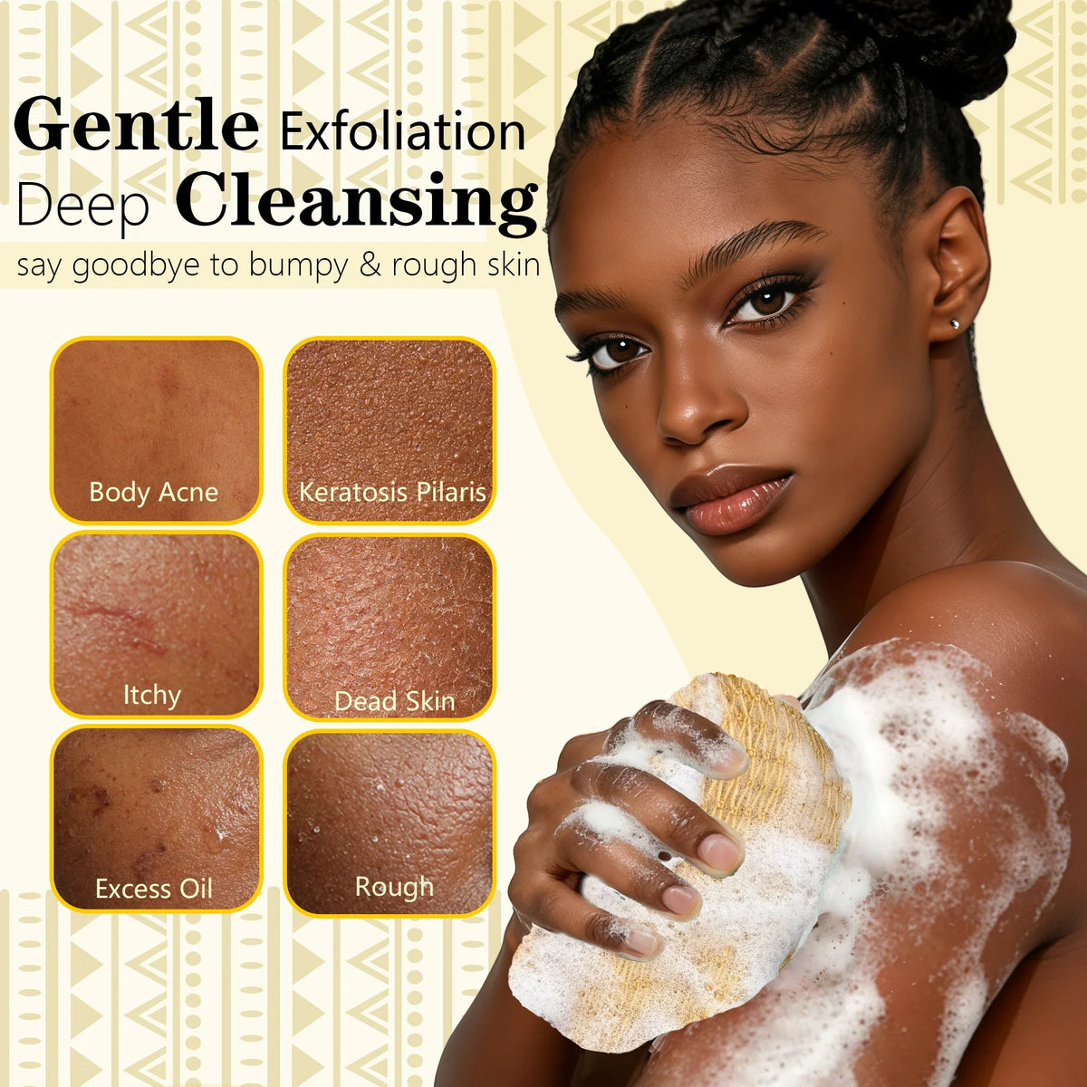 PeaKalo African Net Sponge 2-Pack exfoliating bath loofah by Silcy Skin for all skin types on Tampa Home & Garden Store