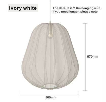 DecorBites LED Art Chandelier ivory white ribbed glass pendant light with 2.0m hanging wire on Tampa Home & Garden Store