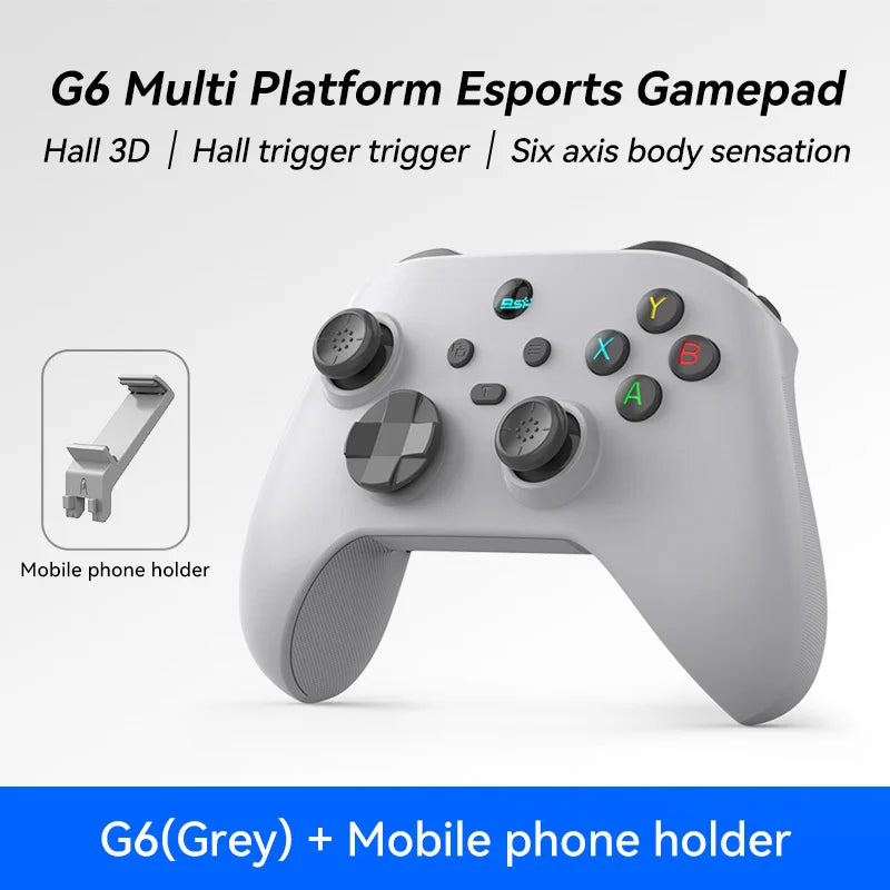 G6 wireless game controller with Hall trigger and joystick, gray with mobile phone holder on Tampa Home & Garden Store