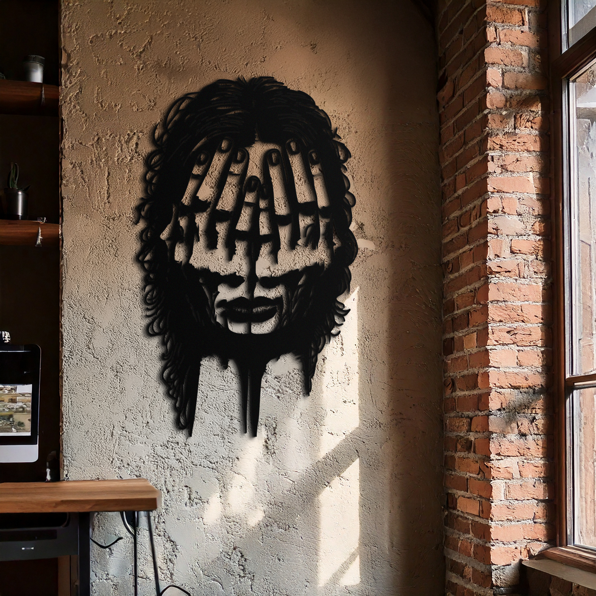 Schizophrenia Metal Wall Art - Dual Expression Steel Silhouette Decor- KAF473 - Tampa Home & Garden Store