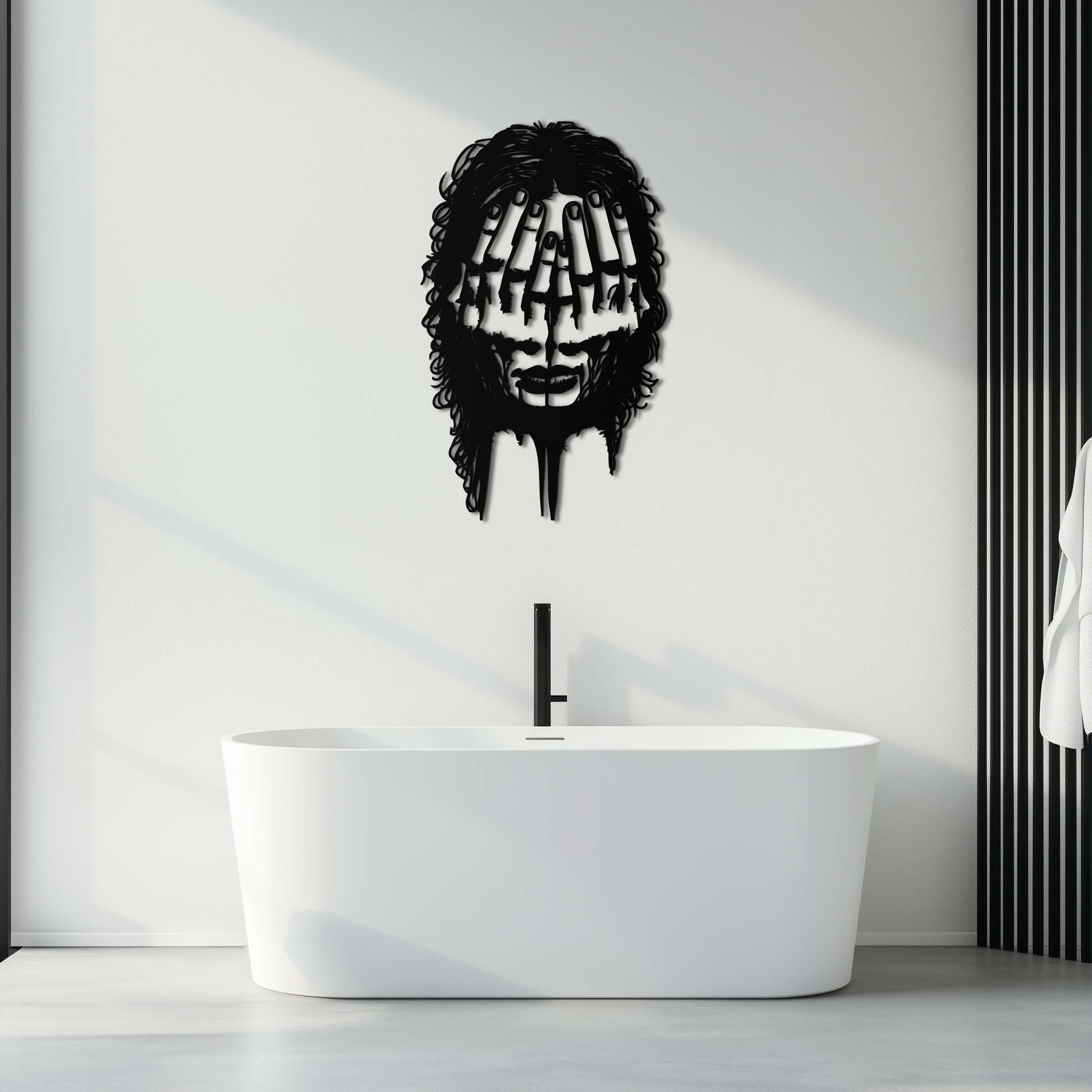 Schizophrenia Metal Wall Art - Dual Expression Steel Silhouette Decor- KAF473 - Tampa Home & Garden Store