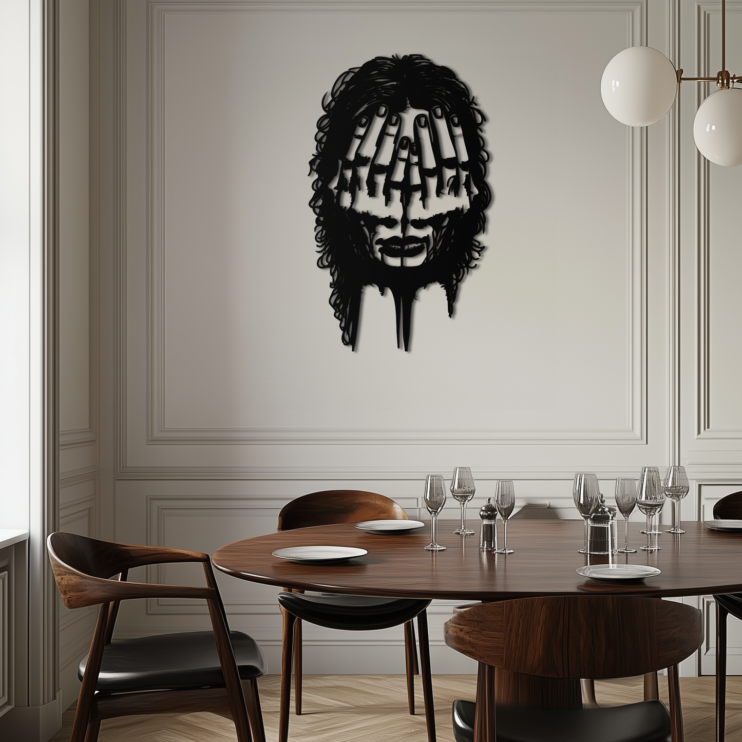 Schizophrenia Metal Wall Art - Dual Expression Steel Silhouette Decor- KAF473 - Tampa Home & Garden Store