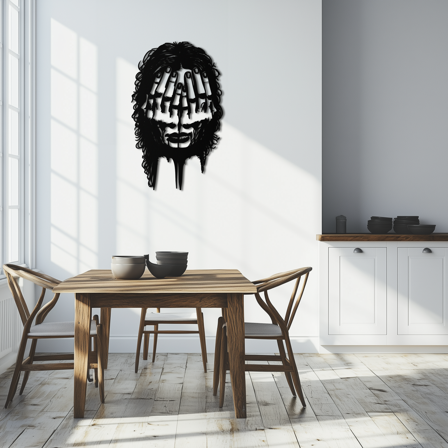 Schizophrenia Metal Wall Art - Dual Expression Steel Silhouette Decor- KAF473 - Tampa Home & Garden Store