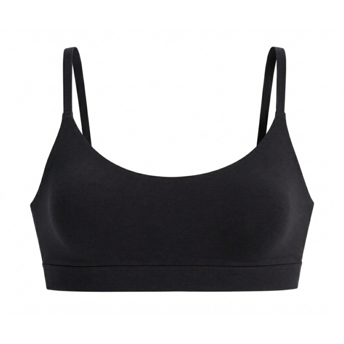 Scoop Bralette black organic cotton with slim straps, soft everyday comfort on Tampa Home & Garden Store
