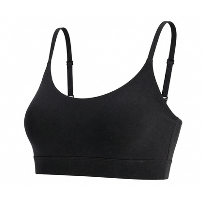 Scoop Bralette by Net Positive, black organic cotton bra with adjustable straps on Tampa Home & Garden Store