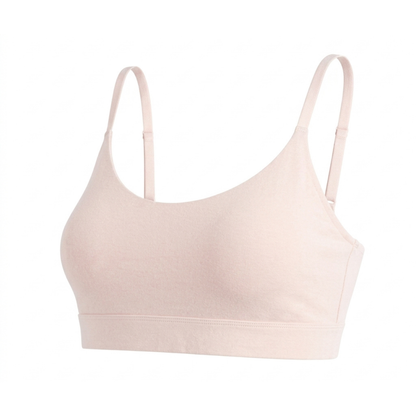 Scoop Bralette by Net Positive, organic cotton bra in soft pink, seamless wireless design on Tampa Home & Garden Store