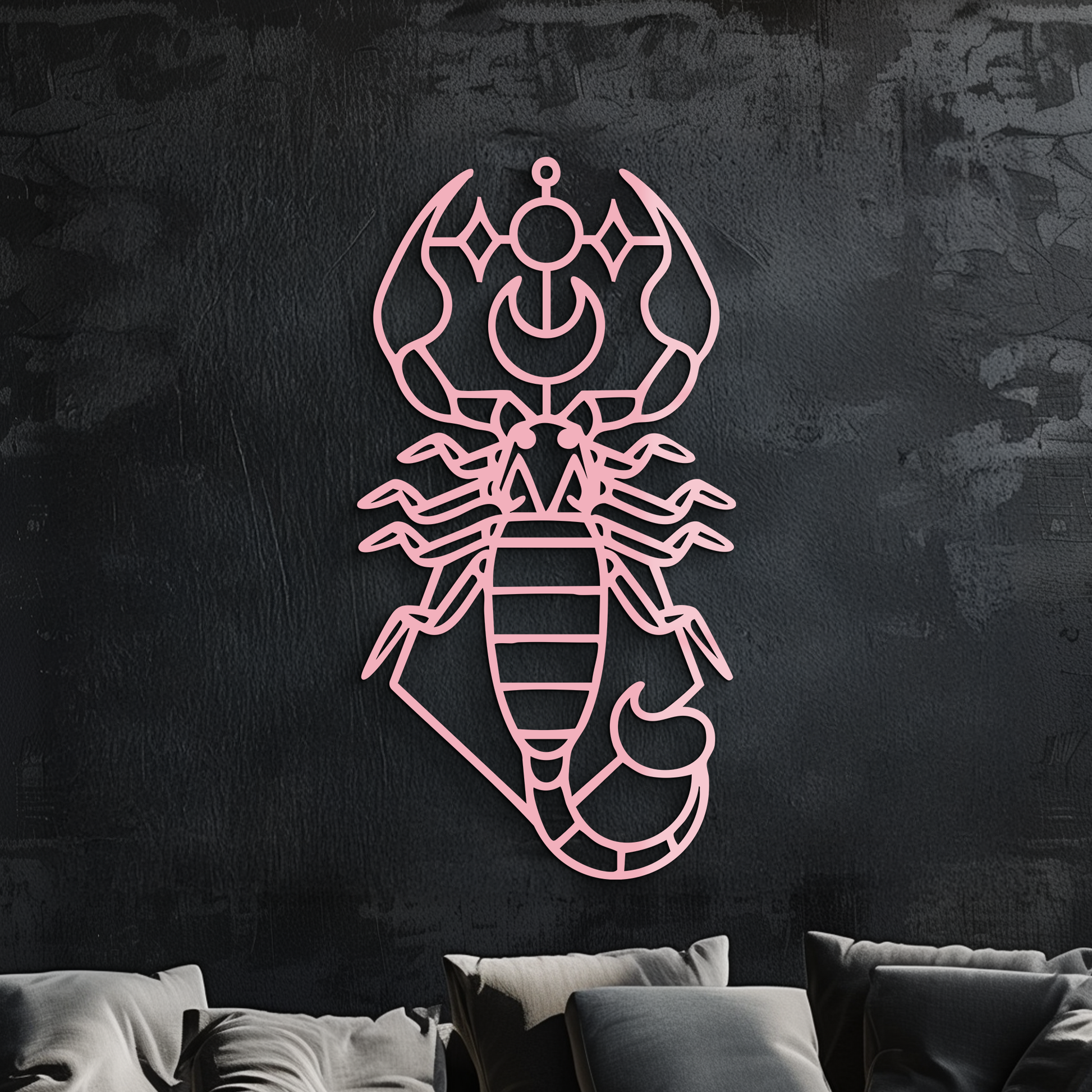 Scorpio Zodiac Metal Wall Art – Geometric Astrology Home Decor - KAFGP145 - Tampa Home & Garden Store